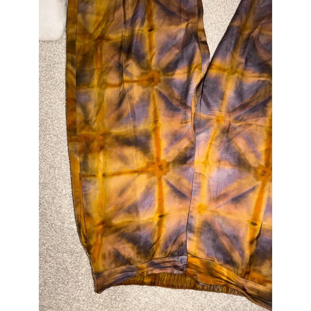 ZARA ZW Collection Bosmali Wide Leg Pants Sz M Viscose Boho Hippie Dopamine - Picture 6 of 10